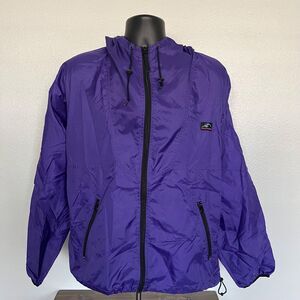 Vintage 90s Helly Hansen Jacket Mens Small Purple Hooded Zip Up Windbreaker